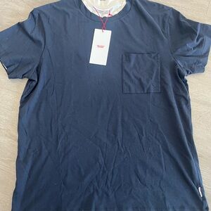 Orlebar Brown navy shirt layered